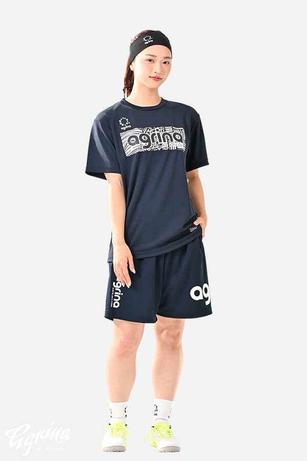 トレスティポスグラフィックトレーニングシャツ Navy