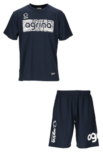 トレスティポスグラフィックトレーニングシャツ上下セット Navy